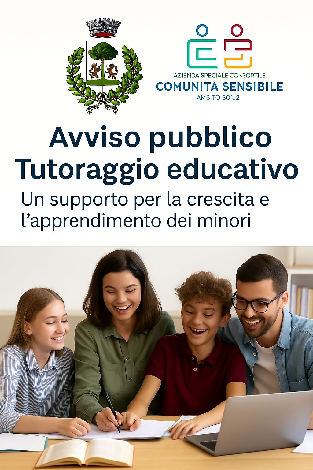AVVISO PUBBLICO PER L’INDIVIDUAZIONE DI N. 130 MINORI FREQUENTANTI LA SCUOLA PRIMARIA E SECONDARIA DI PRIMO GRADO DA INSERIRE IN ATTIVITA’ DI TUTORAGGIO EDUCATIVO 